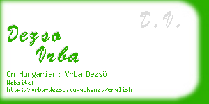 dezso vrba business card